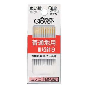 18019 Sewing Needle Kizuna Normal Fabric Short Needle 9 R9[Handicraft Supplies] Clover