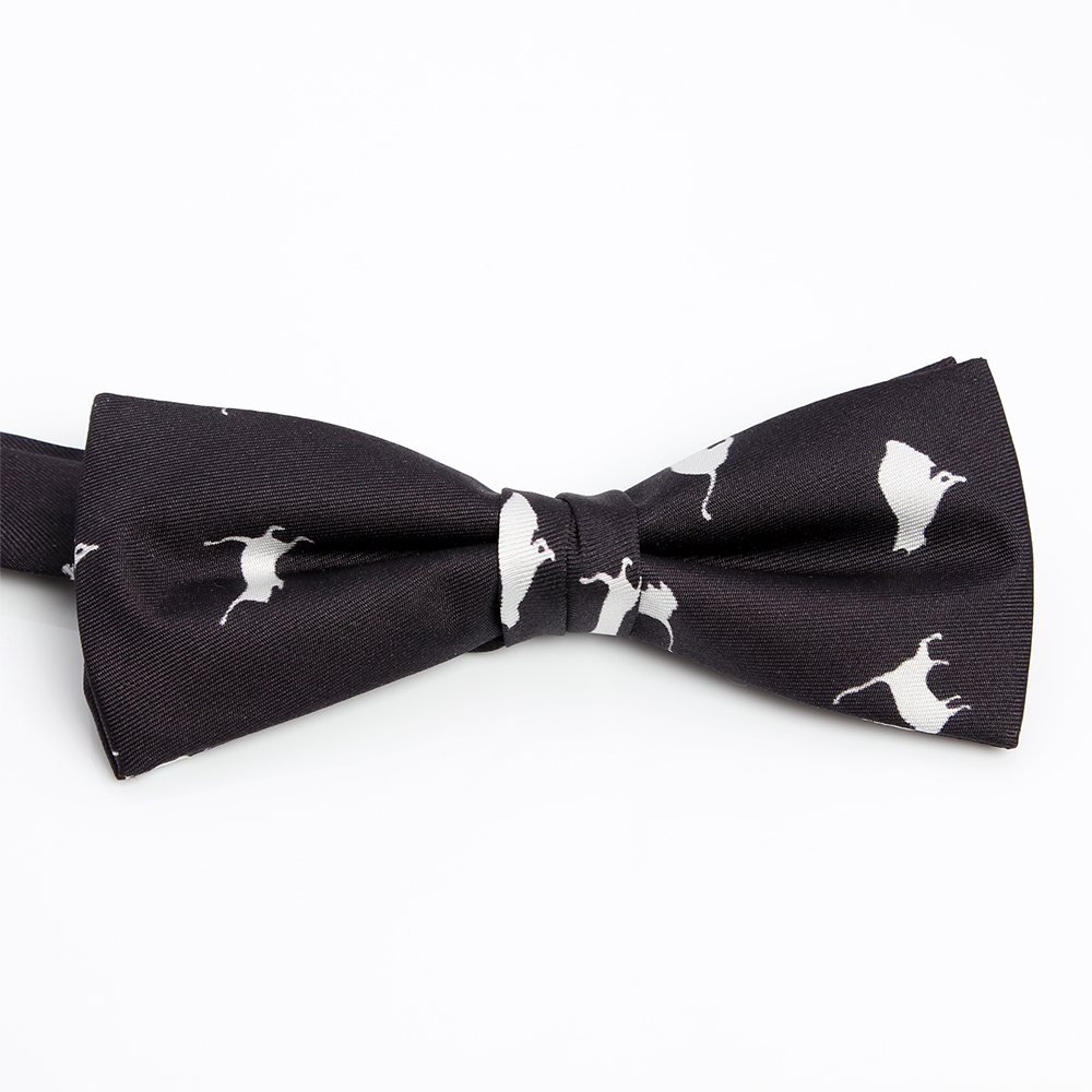 BF-CAT-BK Silk Print Butterfly Tie Cat Motif Black[Formal Accessories] Yamamoto(EXCY)