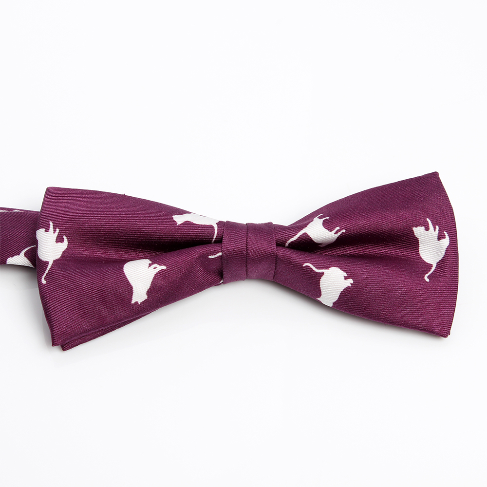BF-CAT-WI Silk Print Butterfly Tie Cat Motif Wine[Formal Accessories] Yamamoto(EXCY)