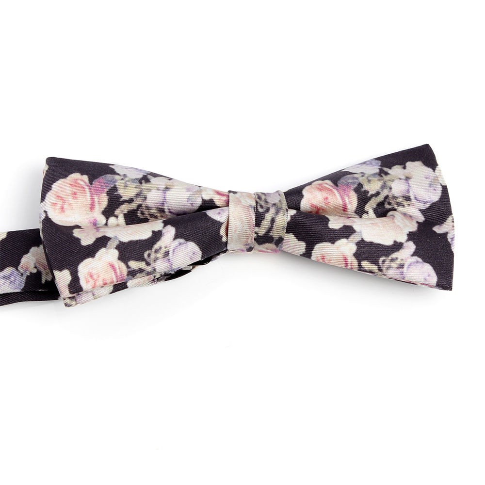 BF-ROSE-BK Silk Print Butterfly Tie Rose Black[Formal Accessories] Yamamoto(EXCY)