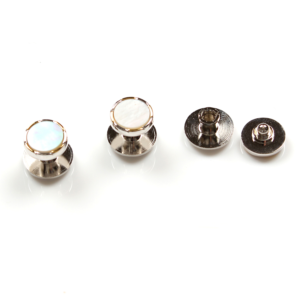 CB-3 Stud Button, Mother Of Pearl Shell , Gold And Silver, Round[Formal Accessories] Yamamoto(EXCY)