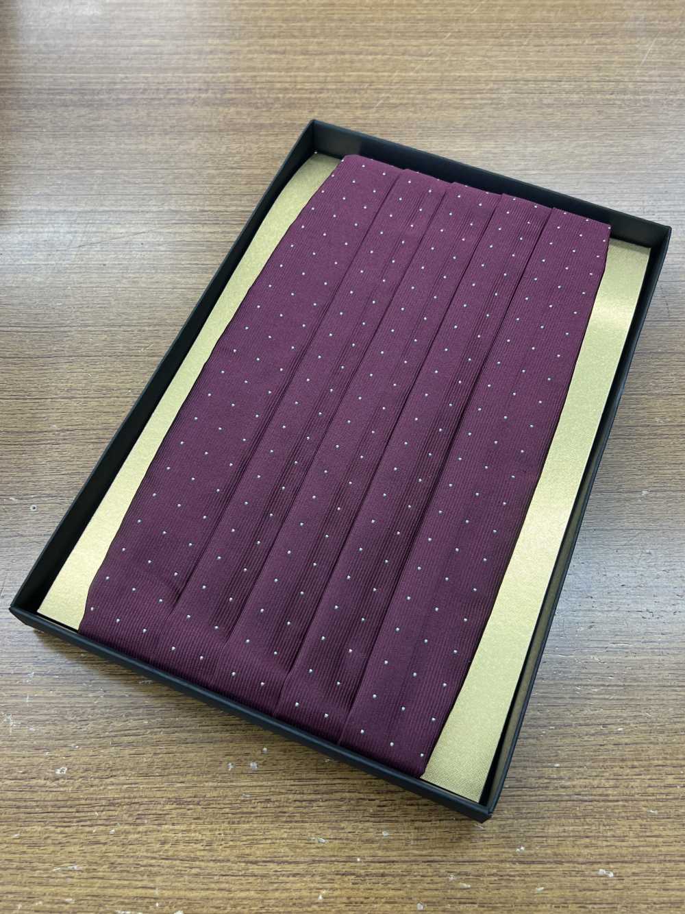 CM-922 Silk Cummerbund With Wine Red Dot Pattern[Formal Accessories] Yamamoto(EXCY)