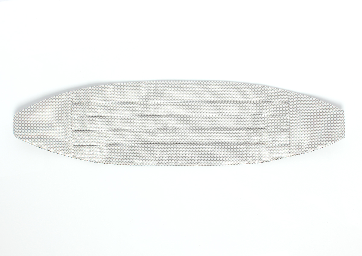 CM-985 Domestic Silk Jacquard Cummerbund Moss Stitch Pattern Light Gray[Formal Accessories] Yamamoto(EXCY)