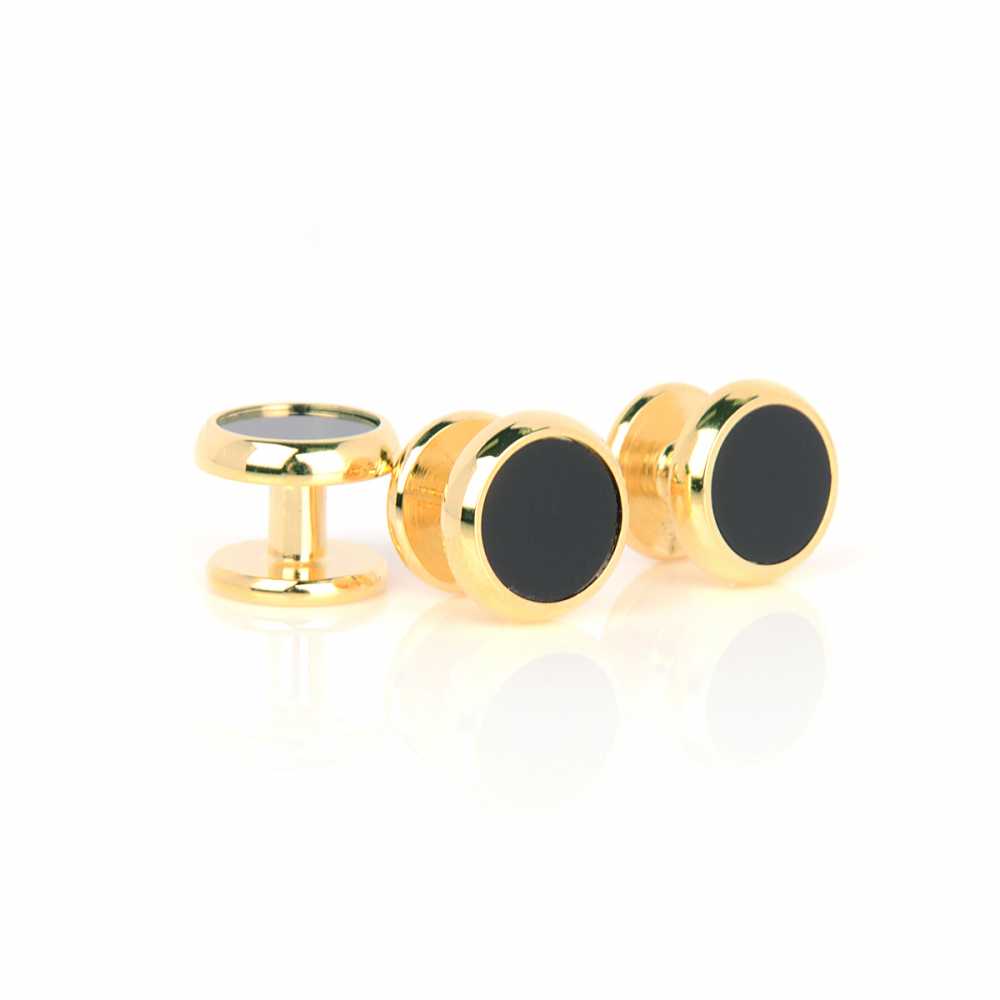 F-1-S Stud Button Onyx Gold Round[Formal Accessories] Yamamoto(EXCY)