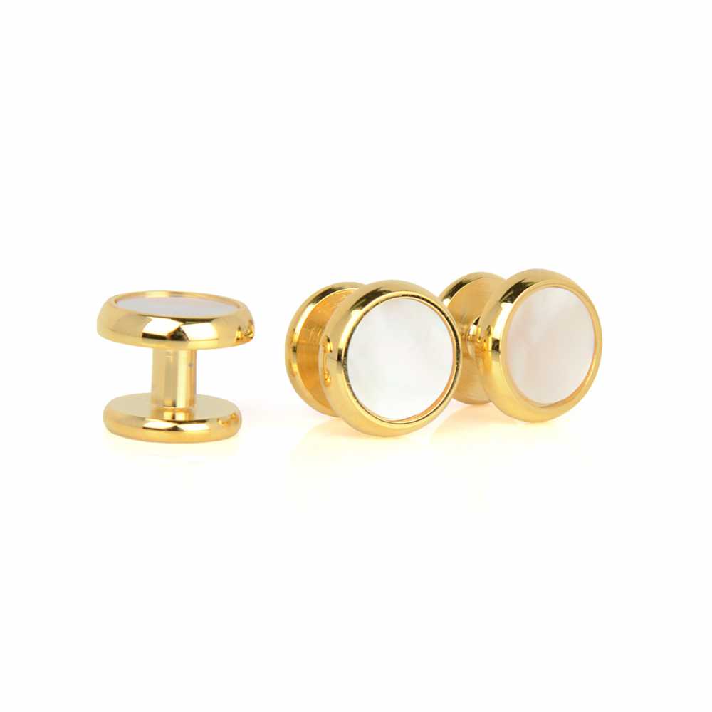 F-3-S Stud Button, Mother Of Pearl Shell , Gold, Round[Formal Accessories] Yamamoto(EXCY)