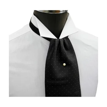 FAS-920 Ascot Tie, Black With White Pin Dots[Formal Accessories] Yamamoto(EXCY)