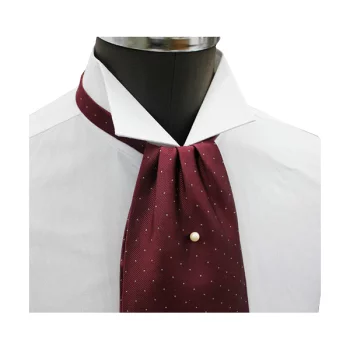 FAS-922 Ascot Tie Wine Red With White Pin Dots[Formal Accessories] Yamamoto(EXCY)