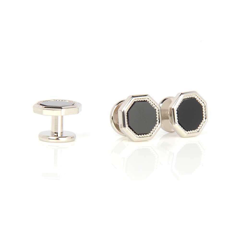 G-1-S Stud Button Onyx Silver Octagon[Formal Accessories] Yamamoto(EXCY)
