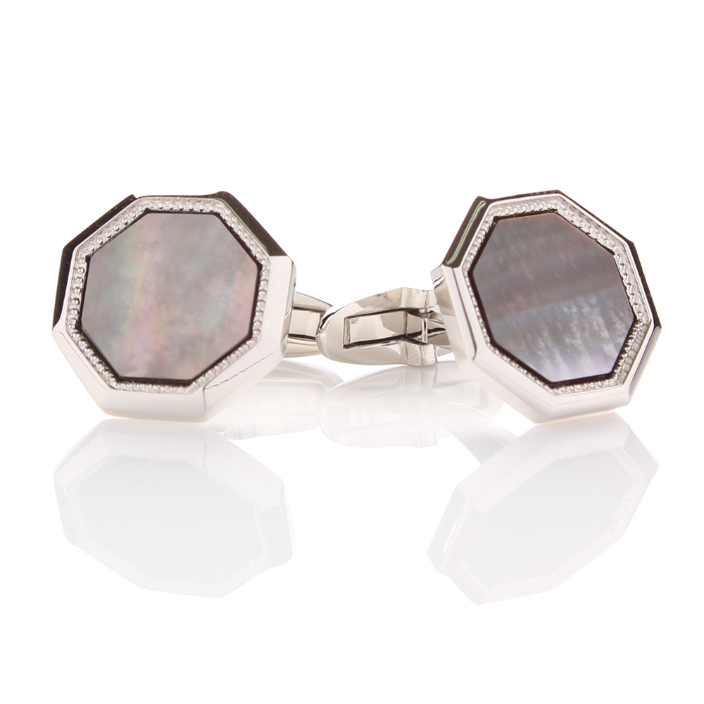 G-2 Formal Cufflinks, Mother Of Pearl Shell Silver Octagonal[Formal Accessories] Yamamoto(EXCY)