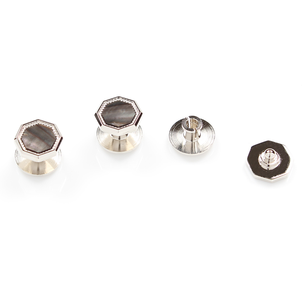 G-2 Stud Button, Mother Of Pearl Shell, Silver, Octagonal[Formal Accessories] Yamamoto(EXCY)