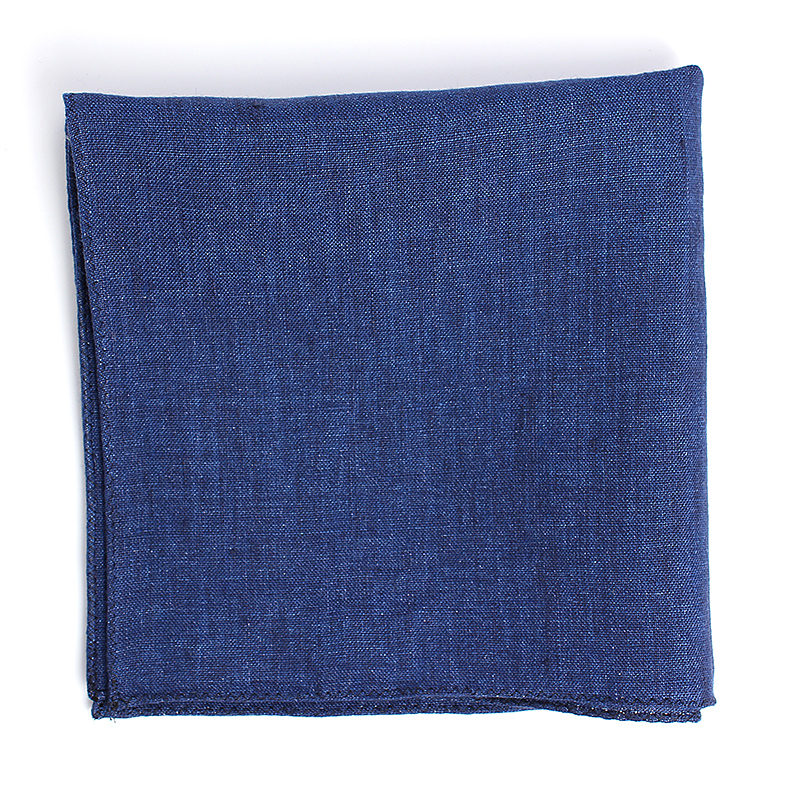 HCF-02 HARISSONS Linen Pocket Square Blue[Formal Accessories] Yamamoto(EXCY)