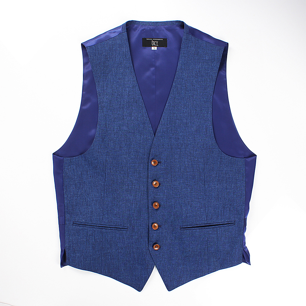 HLV-02 HARISSONS Linen Vest Blue[Formal Accessories] Yamamoto(EXCY)