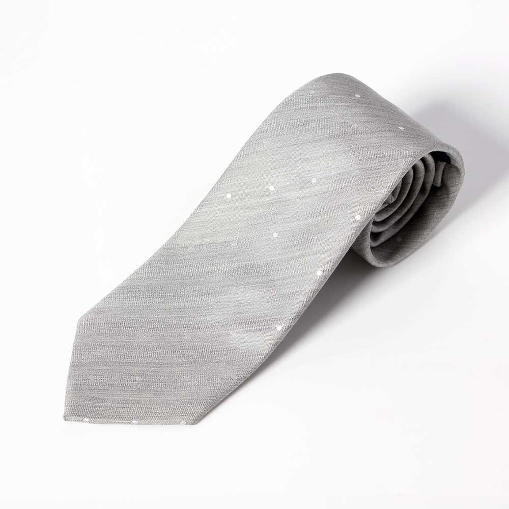 HVN-29 VANNERS Dot Denim-like Silk Tie Ice Gray[Formal Accessories] Yamamoto(EXCY)