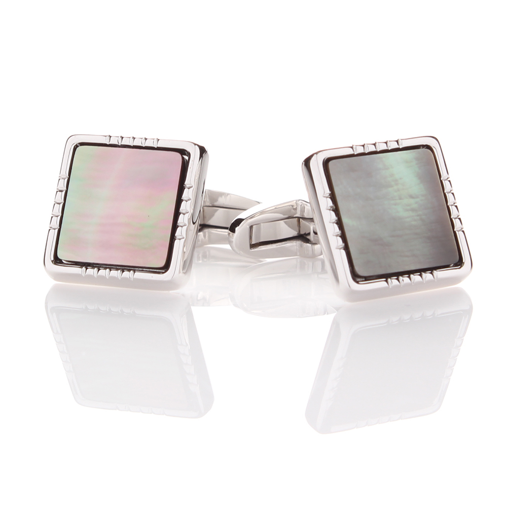 P-2 Pure Silver Formal Cufflinks, Mother Of Pearl Shell Silver Square Shape[Formal Accessories] Yamamoto(EXCY)