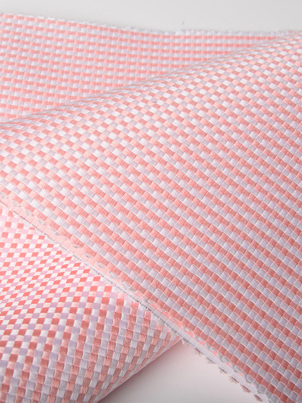 P-20 Yamanashi Fujiyoshida Gingham Plaid Formal Textile Pink Yamamoto(EXCY)