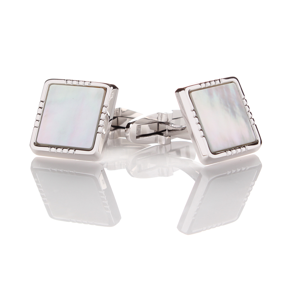P-3 Pure Silver Formal Cufflinks, Mother Of Pearl Shell Silver Square Shape[Formal Accessories] Yamamoto(EXCY)