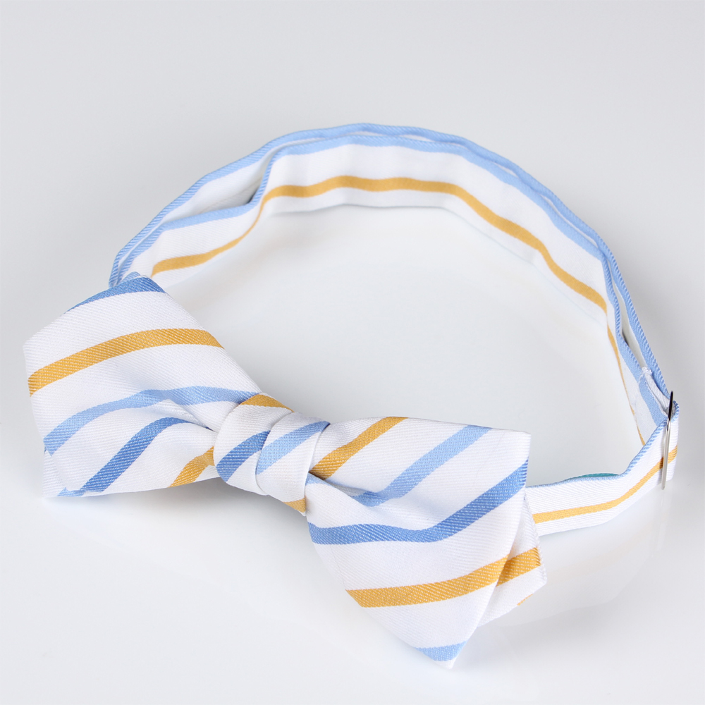 RBF-6258-11 Casual Butterfly Tie Pencil Stripe White / Yellow[Formal Accessories] Yamamoto(EXCY)