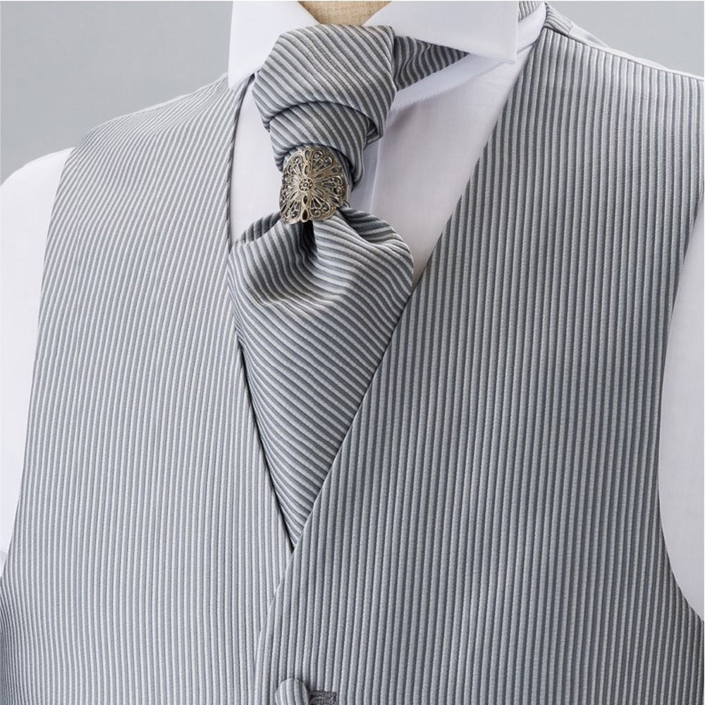 V-3005 Formal Vest Made In Japan Striped Pattern Gray[Formal Accessories] Yamamoto(EXCY)
