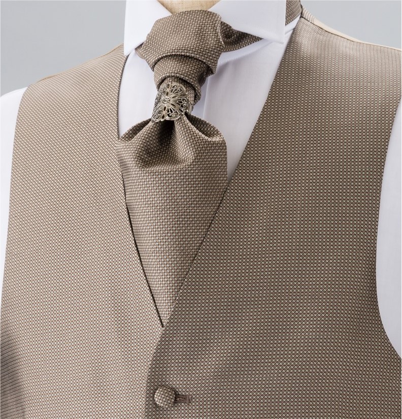 V-303 Formal Vest Silk Jacquard Brown[Formal Accessories] Yamamoto(EXCY)