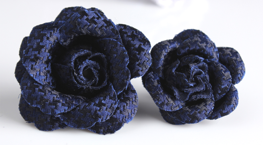VBTA-09 VANNERS Boutonniere Houndstooth Navy Blue[Formal Accessories] Yamamoto(EXCY)