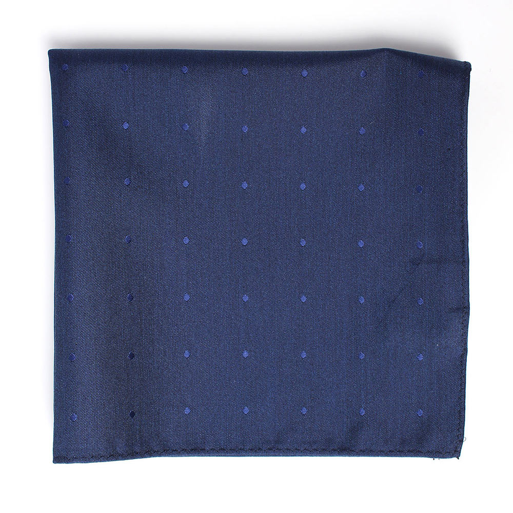 VCF-28 VANNERS Textile Used Pocket Square Dot Pattern Denim-like Jacquard Navy Blue[Formal Accessories] Yamamoto(EXCY)