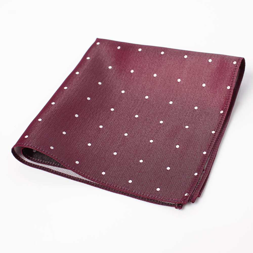 VCF-32 VANNERS Silk Pocket Pocket Square Dot Denim Like Wine Red[Formal Accessories] Yamamoto(EXCY)