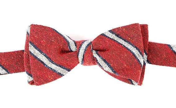 VMT-26 VANNERS Nep Silk Regimental Hand-Tied Bow Tie, Red[Formal Accessories] Yamamoto(EXCY)