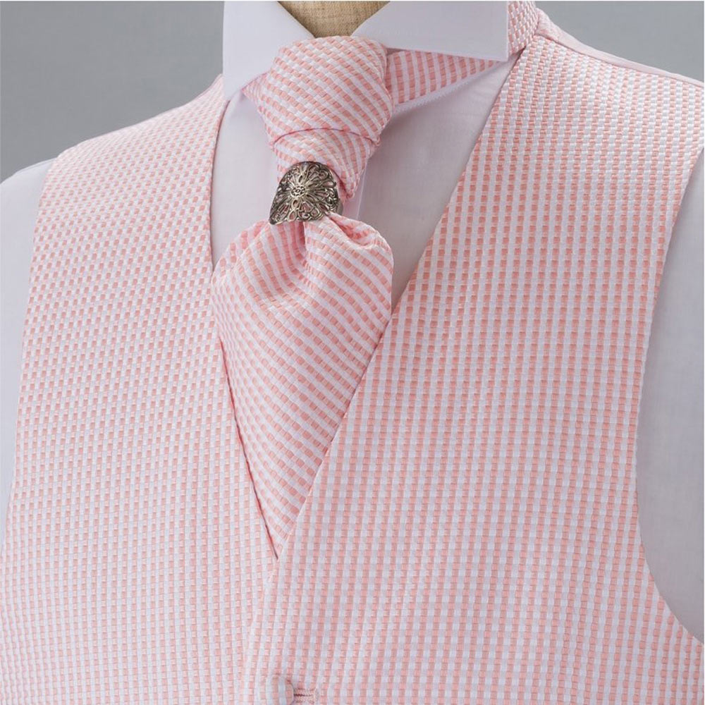 YT-20 Made In Japan Jacquard Ascot Tie (Euro Thai) Plaid Pink[Formal Accessories] Yamamoto(EXCY)