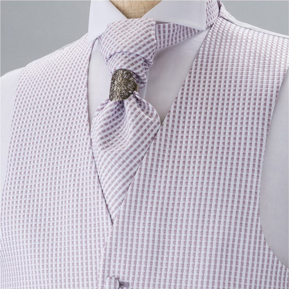 YT-21 Made In Japan Jacquard Ascot Tie (Euro Thai) Plaid Purple[Formal Accessories] Yamamoto(EXCY)