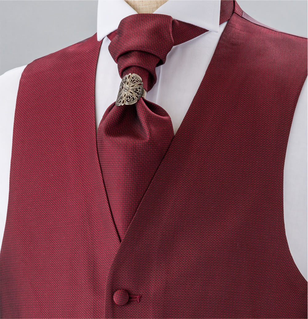 YT-302 Domestic Silk Ascot Tie(Europe Tie Tie) Small Pattern Wine Red[Formal Accessories] Yamamoto(EXCY)