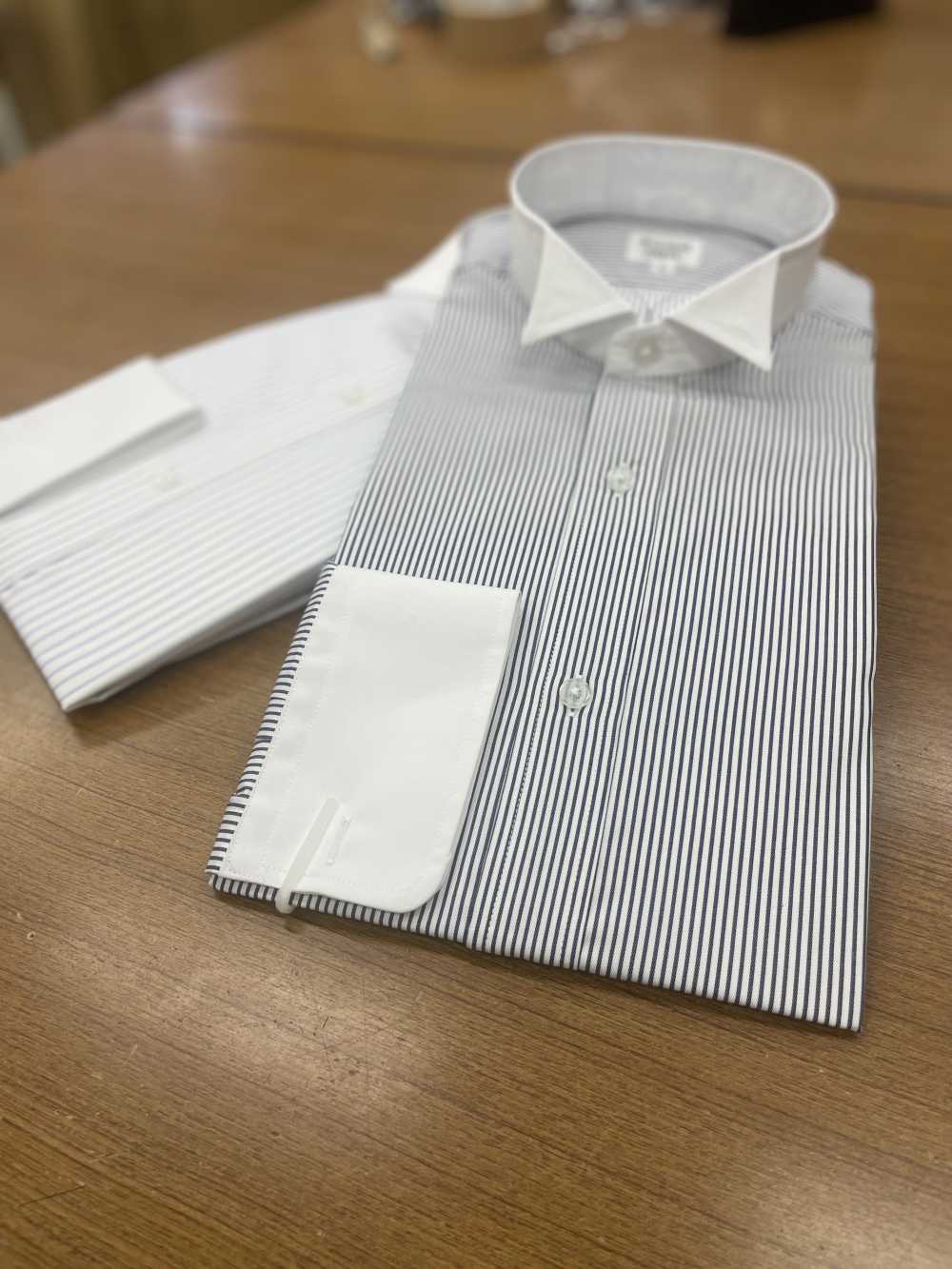 クレリックシャツ Wing Collar Clerical Striped Formal Shirt[Formal Accessories] Yamamoto(EXCY)