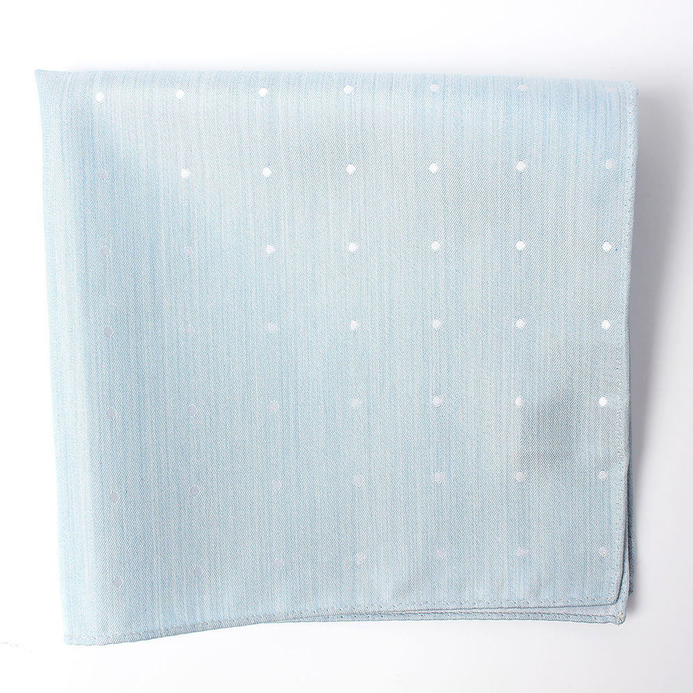 VCF-30 VANNERS Textile Used Pocket Square Dot Pattern Denim-like Jacquard Ice Blue[Formal Accessories] Yamamoto(EXCY)