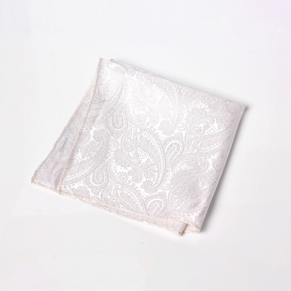 VCF-39 VANNERS Textile Used Pocket Square Paisley Pattern White[Formal Accessories] Yamamoto(EXCY)