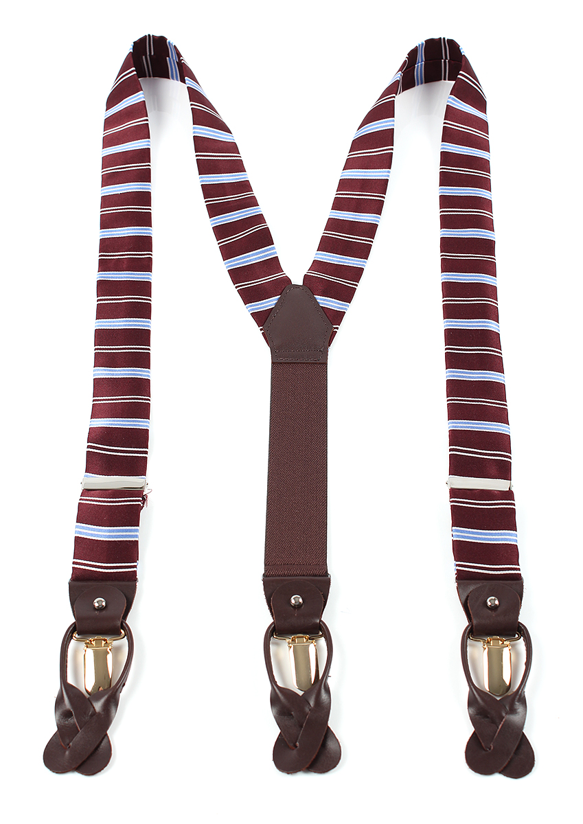 VSR-44 VANNERS Textile Used Suspenders Border Pattern Wine Red[Formal Accessories] Yamamoto(EXCY)