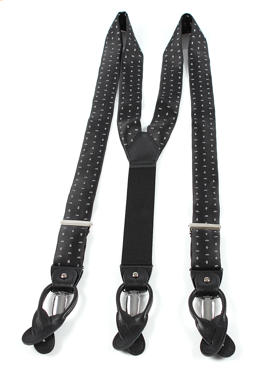 VSR-22 VANNERS Textile Used Suspenders Paisley Dot Pattern Black[Formal Accessories] Yamamoto(EXCY)