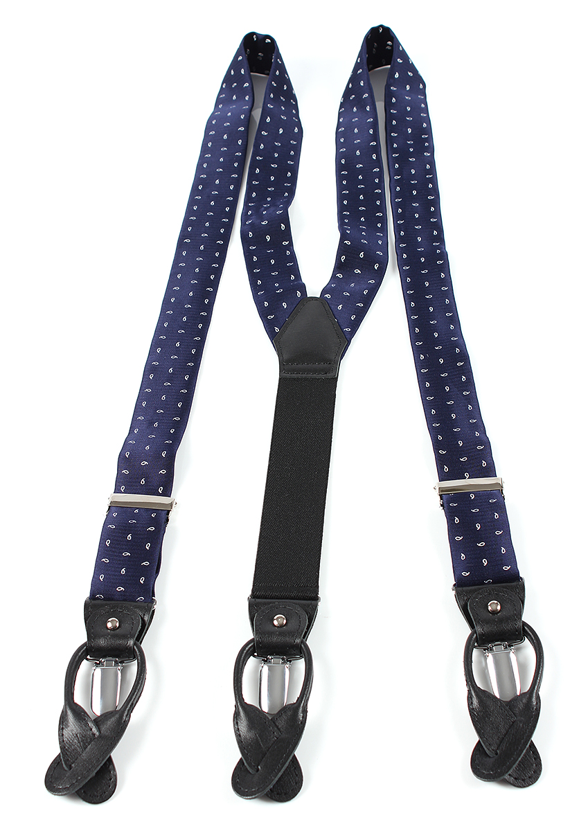 VSR-23 VANNERS Textile Used Suspenders Paisley Dot Pattern Navy Blue[Formal Accessories] Yamamoto(EXCY)