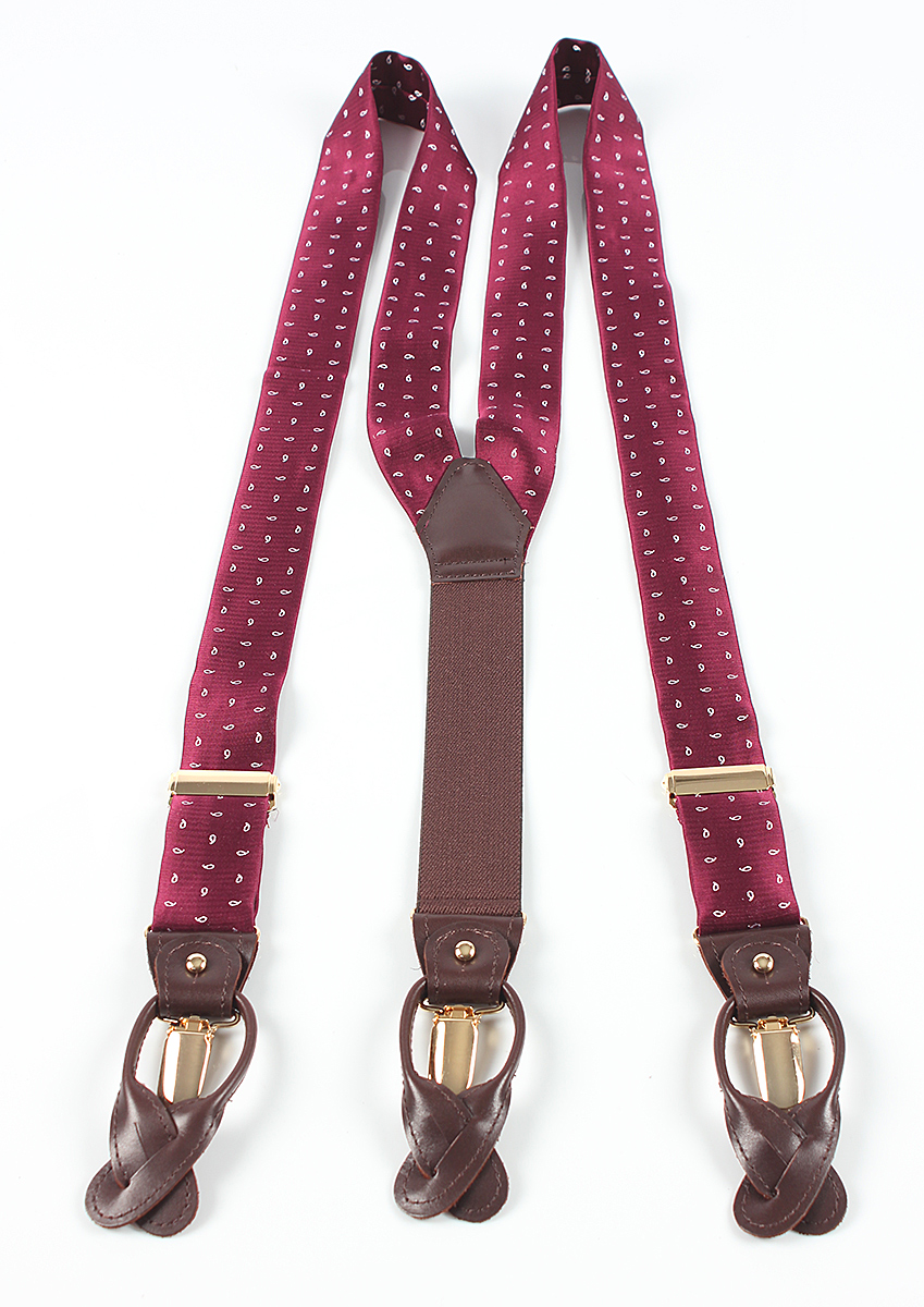 VSR-24 VANNERS Textile Used Suspenders Paisley Dot Pattern Wine Red[Formal Accessories] Yamamoto(EXCY)