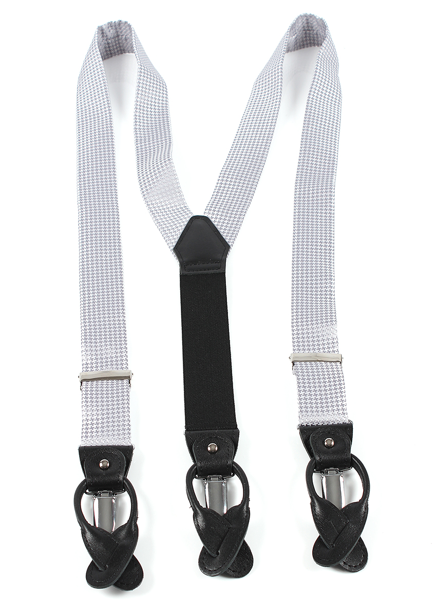 VSR-10 Suspender Houndstooth Pattern Silver Using VANNERS Textile[Formal Accessories] Yamamoto(EXCY)