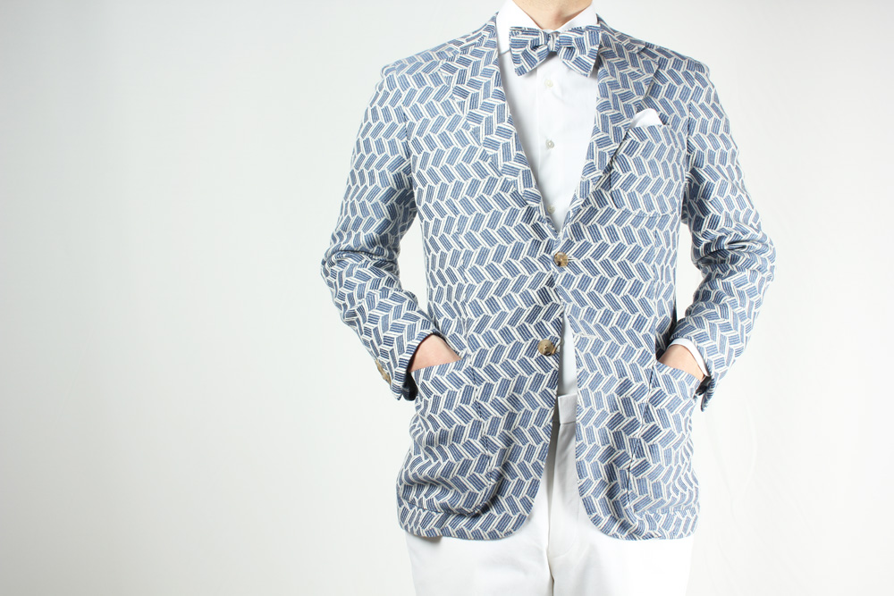 GXPSJ1 Blue Lattice Single Jacket Using Pentagono Textile[Apparel Products] Yamamoto(EXCY)