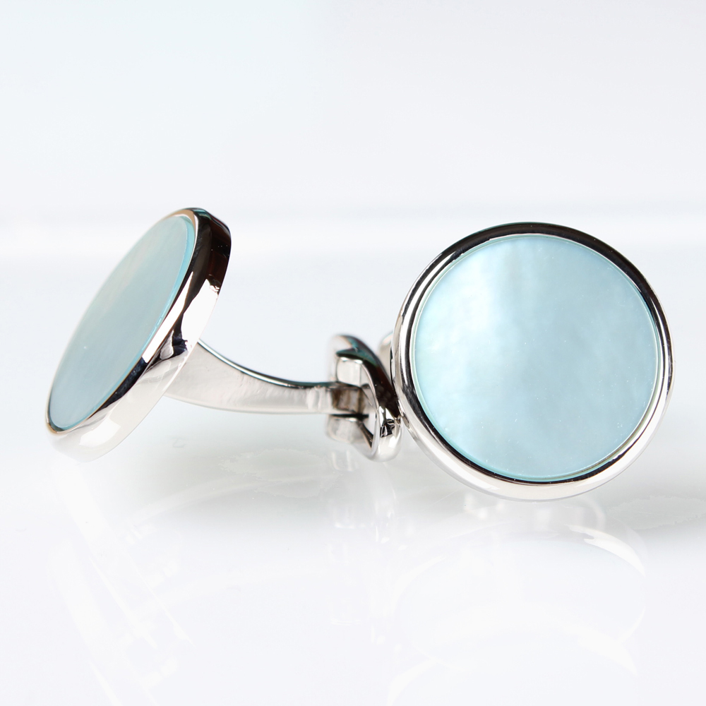 E-7-C Color Coating Shell Cufflinks Sky Blue[Formal Accessories] Yamamoto(EXCY)