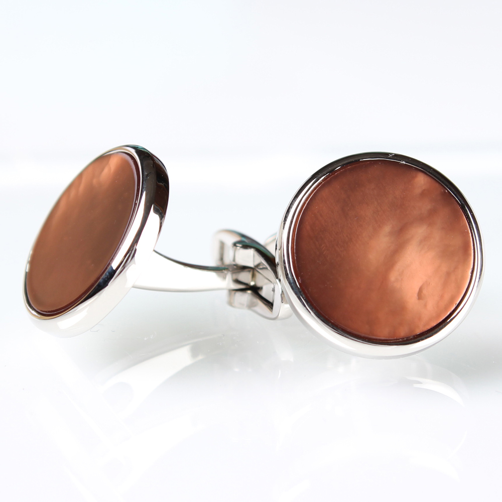 E-11 Color Coating Shell Cufflinks Brown[Formal Accessories] Yamamoto(EXCY)