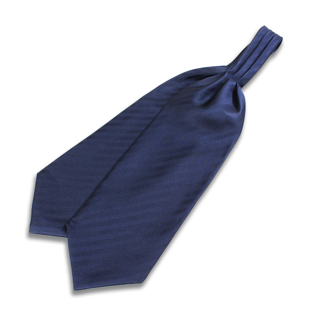 VAS-48 VANNERS Silk Ascot Tie Herringbone Navy Blue[Formal Accessories] Yamamoto(EXCY)