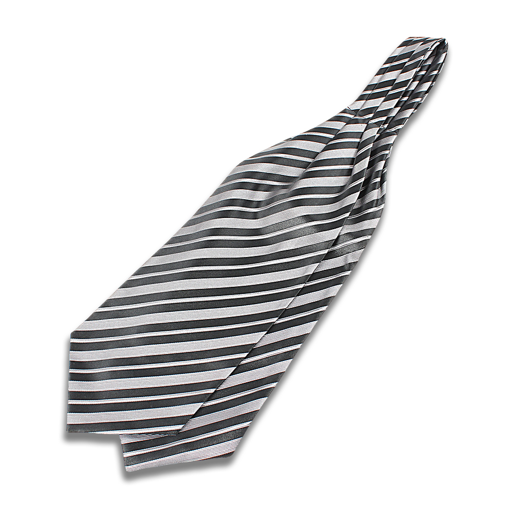 VAS-50 VANNERS Silk Ascot Tie Stripe Black[Formal Accessories] Yamamoto(EXCY)