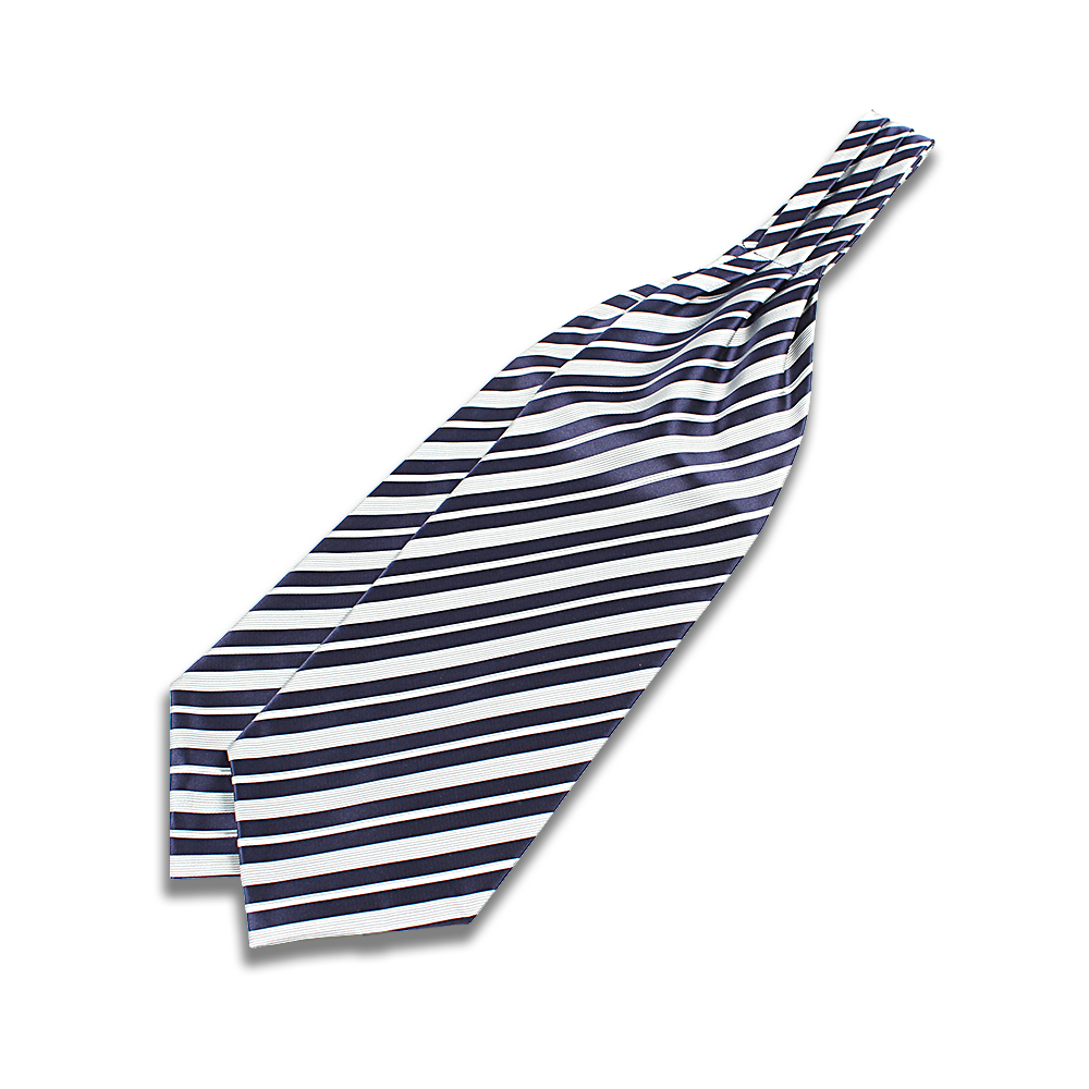 VAS-51 VANNERS Silk Ascot Tie Stripe Navy Blue[Formal Accessories] Yamamoto(EXCY)