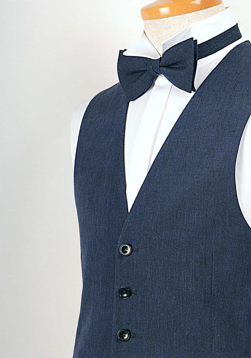 LV-1 Domestic Linen Vest Navy Blue[Formal Accessories] Yamamoto(EXCY)