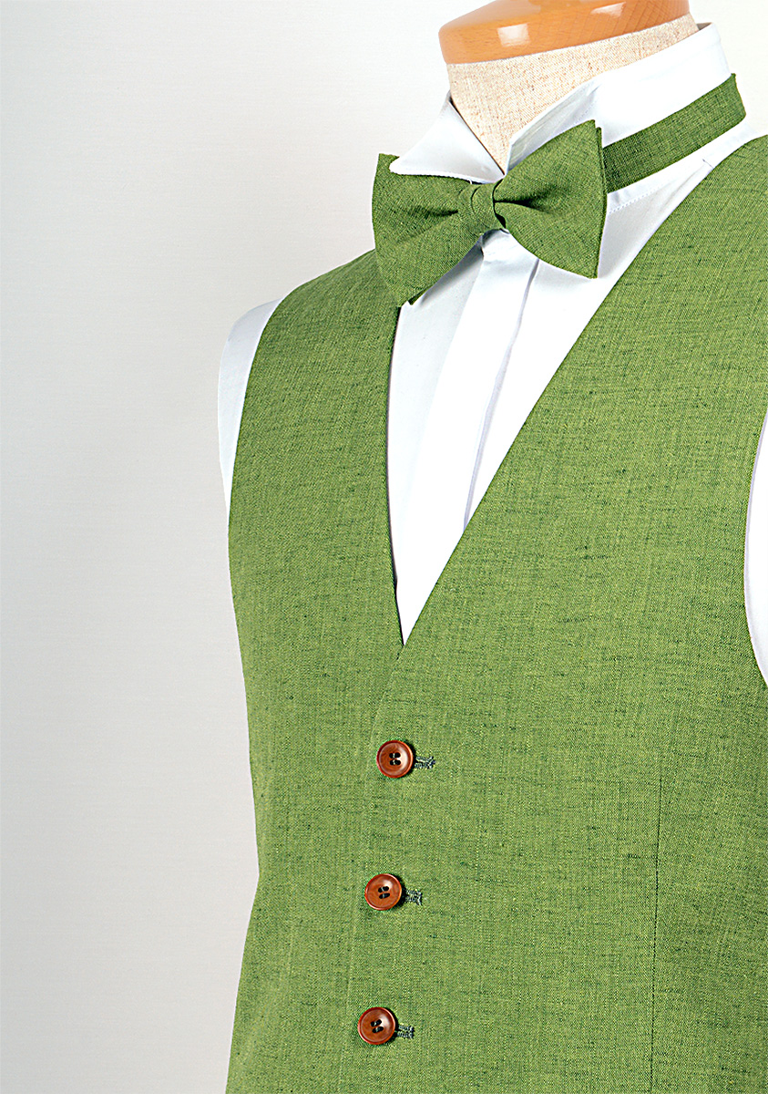 LV-3 Domestic Linen Vest Green[Formal Accessories] Yamamoto(EXCY)