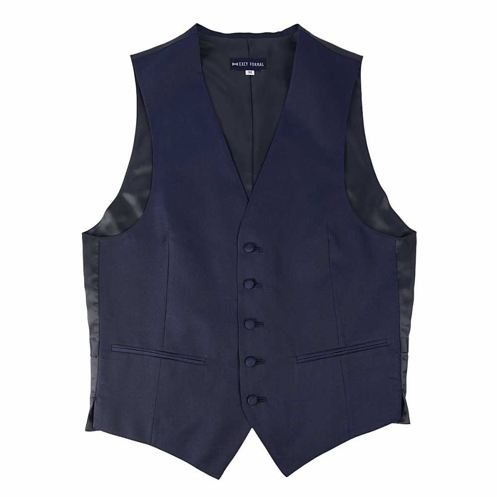 V-304 Formal Vest Silk Jacquard Navy Blue[Formal Accessories] Yamamoto(EXCY)