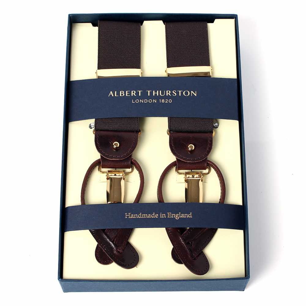 AT-BROWN-XL Albert Thurston Suspenders Brown Elastic XL Size[Formal Accessories] ALBERT THURSTON