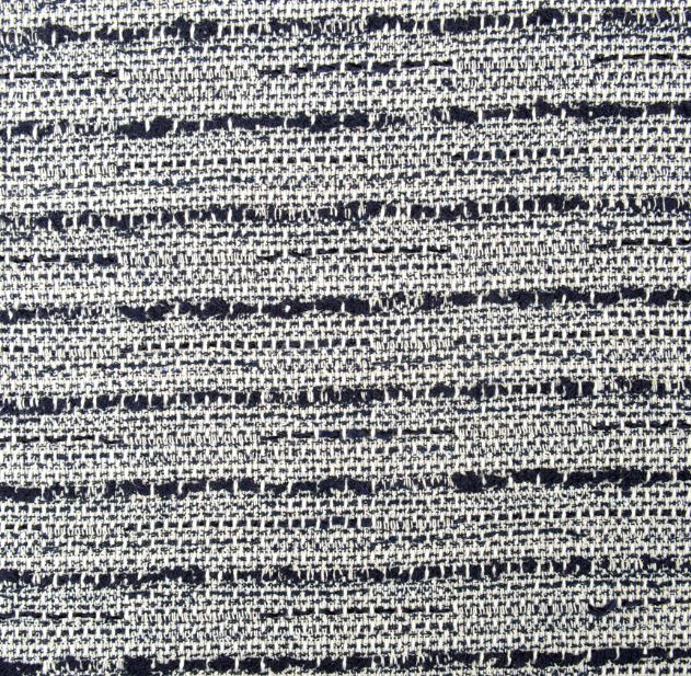 Z30040 LINTON Textile Tweed Made In England Navy Blue X White X Blue Lame Thread LINTON
