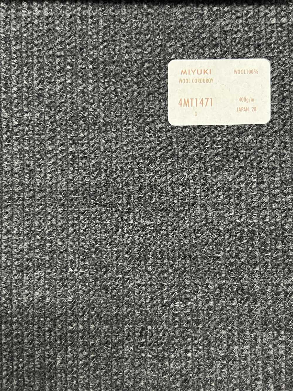 4MT1471 COMFORT LINE AIRFLY WOOL CORDUROY Charcoal Heaven Gray[Textile] Miyuki Keori (Miyuki)